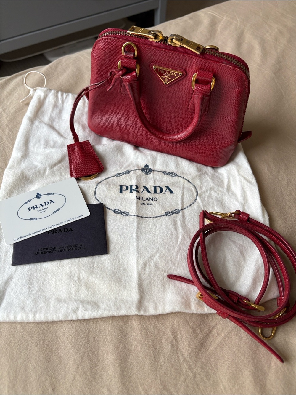 Prada Mini Promenade Saffiano leather bag